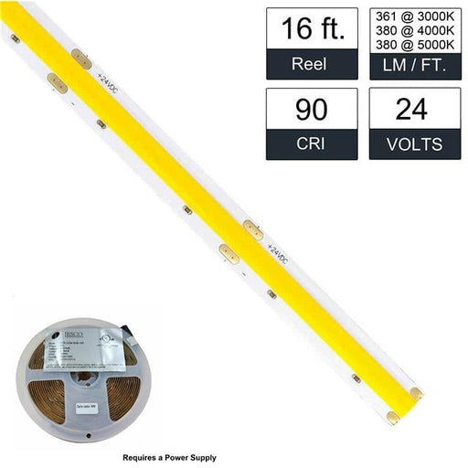 CVX-COB-3090-16FT by JESCO Lighting Group - LED CVX WHT LNR STRIP 3000K 16