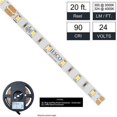 CVX-HO-3090-20FT by JESCO Lighting Group - LED CVX WHT LNR STRIP 3000K 20