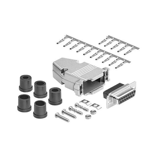 DCT-15FM-KIT by CompuCablePlusUSA - DB15 F CRIMP MTL HOOD KIT