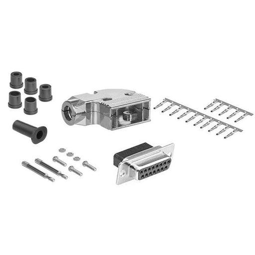 DCT-15FMA-KIT by CompuCablePlusUSA - DB15 F CRIMP MTL 90DEG HOOD KIT