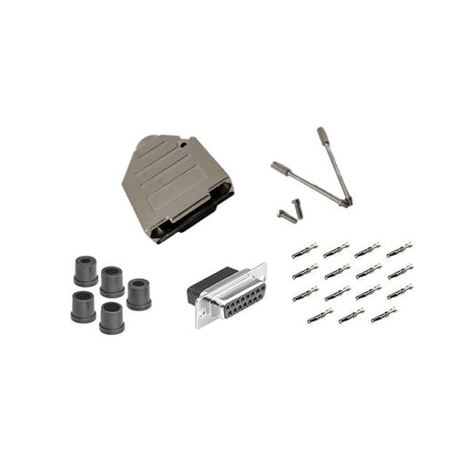 DCT-15FMD-KIT by CompuCablePlusUSA - DB15 F CRIMP MTL NO-EAR KIT
