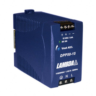 DPP50-15 by TDK-Lambda Americas Inc - AC/DC DIN RAIL SUPPLY 15V 50W