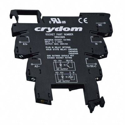 DRSCN05 by Sensata-Crydom - RELAY SOCKET 4 POSITION DIN RAIL