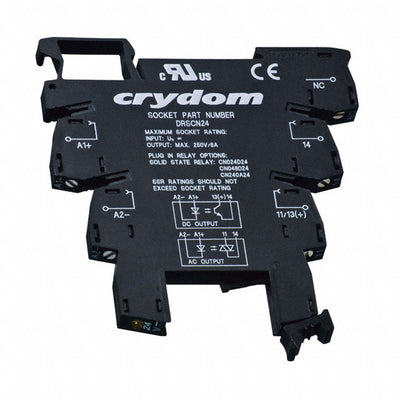DRSCN24 by Sensata-Crydom - RELAY SOCKET 4 POSITION DIN RAIL