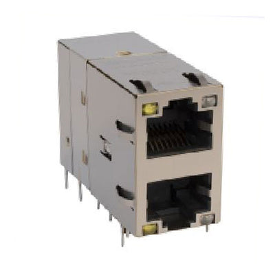 G23-21YR-010 by Bel Fuse Inc. - CONNECTOR JACK 2PORT 10G BASE-T PCB