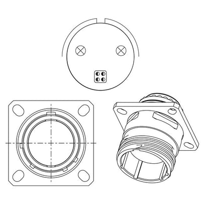 HV00RF37-56R by Amphenol Aerospace Operations - ALUMINUM FLANGE MOUNT, RADSOK CO