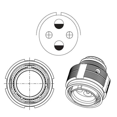 HV06RF15-54P by Amphenol Aerospace Operations - ALUMINUM PLUG, PIN CONTACTS