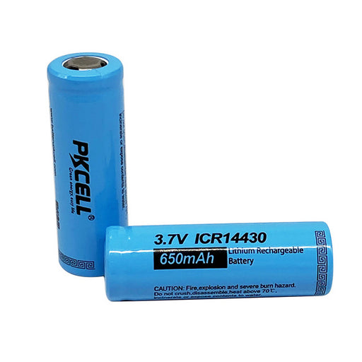 ICR14430-650-F by PKCELL - ICR14430 650MAH 3.7V FLAT TOP