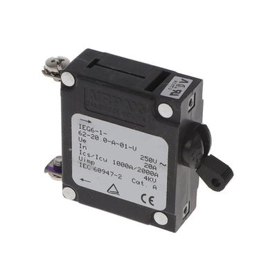 IEG6-1-62-20.0-A-01-V by Sensata-Airpax - CIR BRKR MAG-HYDR LEVER 20A