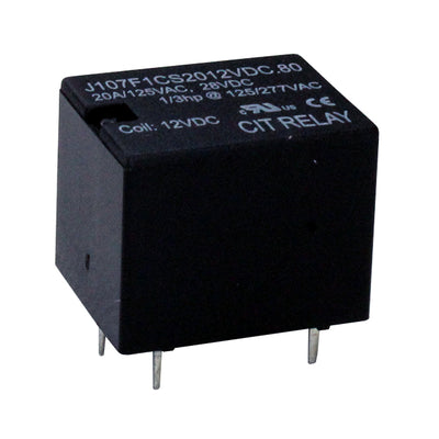 J107F1CS2012VDC.80 by CIT Relay and Switch - RELAY GEN PURPOSE SPDT 20A 12V