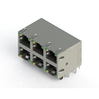 J96068862P53221 by EDAC Inc. - J96 HOUSING, SIX RIGHT ANGLE POR