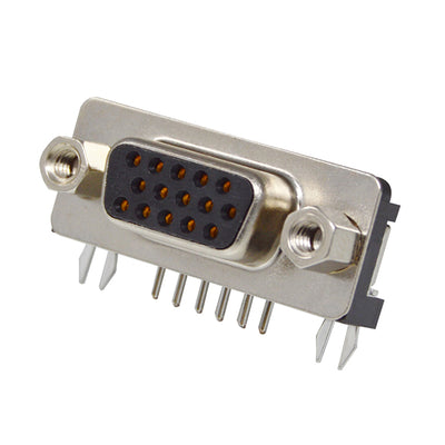 K61X-E15S-NJ by Kycon, Inc. - CONNECTOR D-SUB HD RCPT 15P R/A SLDR