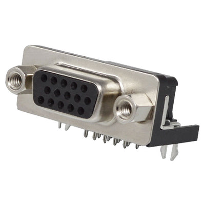 K66X-E15S-NJ by Kycon, Inc. - CONNECTOR D-SUB HD RCPT 15P R/A SLDR