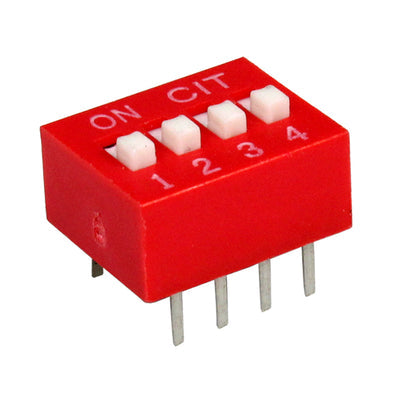 KG04E by CIT Relay and Switch - SWITCH SLIDE DIP 4POS 25MA 24V
