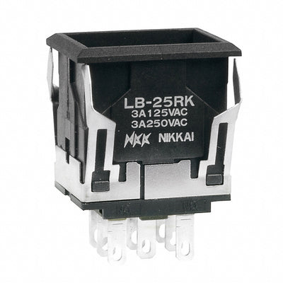 LB25RKW01 by NKK Switches - PUSH SWITCH BUTTON DPDT 3A 125V