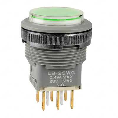 LB25WGG01-5F24-JF by NKK Switches - PUSH SWITCH DPDT 0.4VA 28V