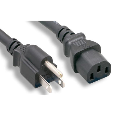 M05-123UL by Micro Connectors, Inc. - 3' AC Power Cord 18AWG (NEMA 5-1