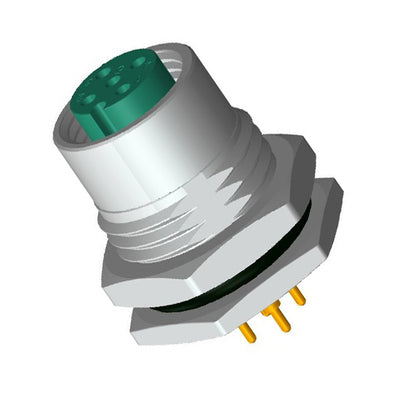 M12A-04PFFP-SF8001 by Amphenol LTW - CONNECTOR RECPT FMALE 4POS GOLD SOLDER