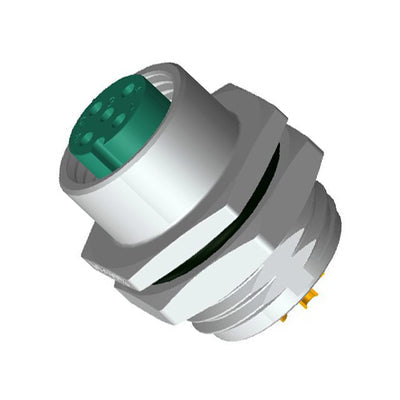 M12A-04PFFS-SH8001 by Amphenol LTW - CONNECTOR RECPT FMALE 4P GOLD SLDR CUP