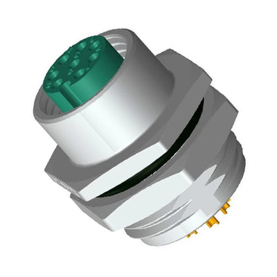 M12A-08PFFS-SH8001 by Amphenol LTW - CONNECTOR RECPT FMALE 8P GOLD SLDR CUP