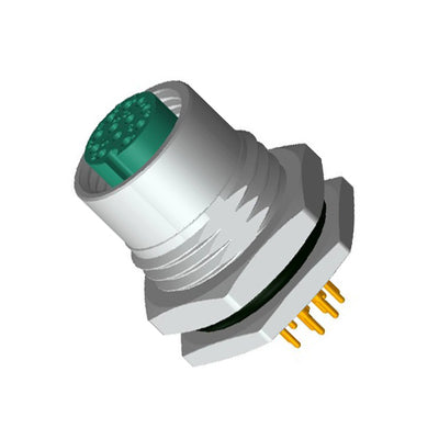 M12A-12PFFP-SF8001 by Amphenol LTW - CONNECTOR RECPT FMALE 12POS GOLD SLDR