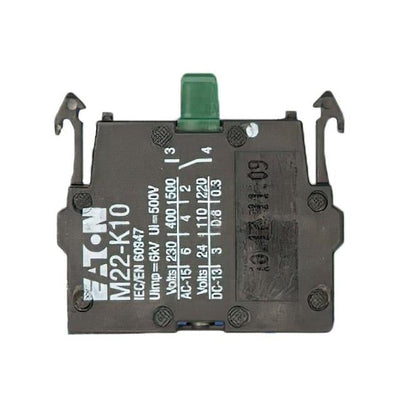 M22-K10 by Cutler Hammer, Div of Eaton Corp - CONTACT BLOCK, 1NO,FRONT MOUNT,2