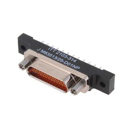 M83513/25-D01NP by ITT Cannon, LLC - MICRO-D RECEPTACLE 25POS PCB, EL