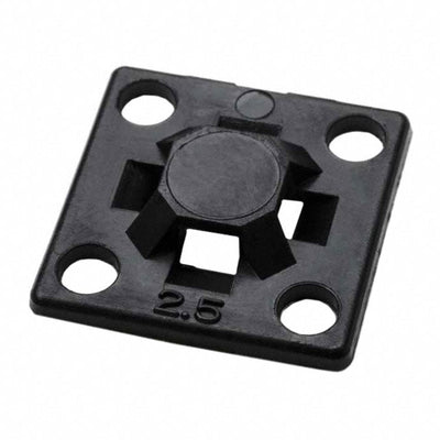 MB2.50C2 by HellermannTyton - CABLE TIE HLDR QUAD SCREW #3 BLK