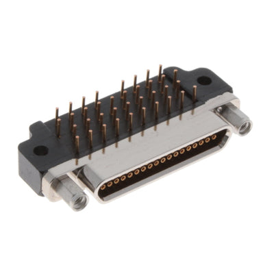 MDLM-37SCBRP-F222 by ITT Cannon, LLC - CONNECTOR MICRO-D RCPT 37POS R/A SLDR