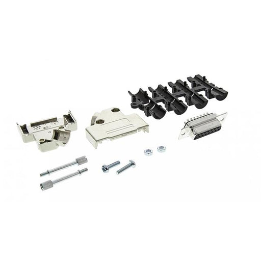 MHD45PK15-DB15S-K by MH Connectors - 15 WAY D-SUB HOOD METPLAS SIDE E