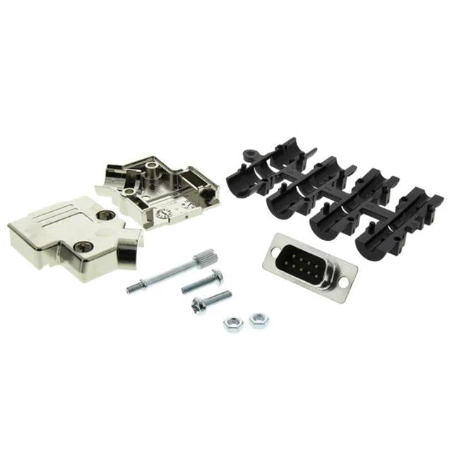 MHD45PK9-DB9P-K by MH Connectors - 9 WAY D-SUB HOOD METPLAS SIDE EN