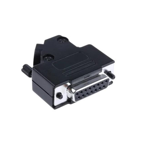 MHD45PPK15-DB15P-K by MH Connectors - 15 WAY D-SUB HOOD PLASTIC SIDE E