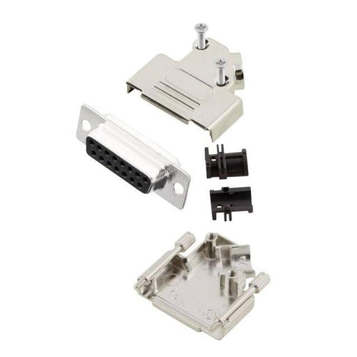 MHD45ZK15-DB15S-K by MH Connectors - 15 WAY D-SUB HOOD DIE CAST SIDE