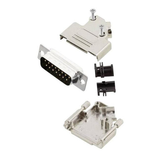 MHD45ZK15-DM15P-K by MH Connectors - 15 WAY D-SUB HOOD DIE CAST SIDE