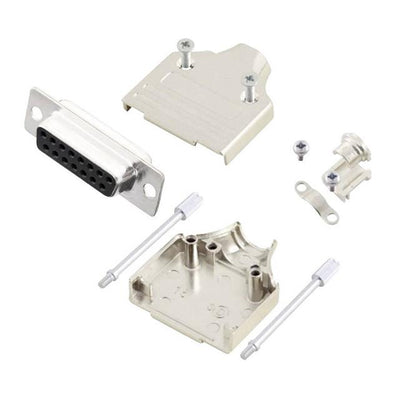 MHDM15-DB15S-K by MH Connectors - 15 WAY D-SUB HOOD DIE CAST TOP E