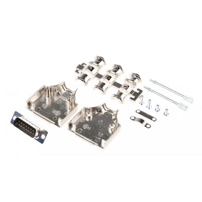 MHDM15-DM15P-K by MH Connectors - 15 WAY D-SUB HOOD DIE CAST TOP E