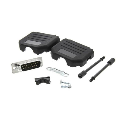 MHDPPK15-DB15P-K by MH Connectors - 15 WAY D-SUB HOOD PLASTIC SNAP L