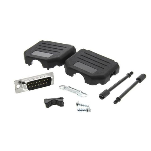 MHDPPK15-DB15P-K by MH Connectors - 15 WAY D-SUB HOOD PLASTIC SNAP L