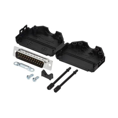 MHDPPK25-DB25P-K by MH Connectors - 25 WAY D-SUB HOOD PLASTIC SNAP L