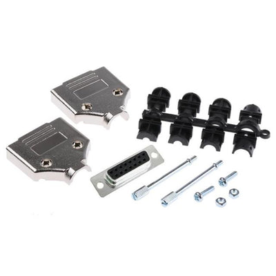 MHDTPK15-DB15S-K by MH Connectors - 15 WAY D-SUB HOOD METPLAS TOP EN