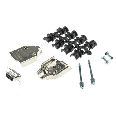 MHDTPK9-DB9S-K by MH Connectors - 9 WAY D-SUB HOOD METPLAS TOP ENT