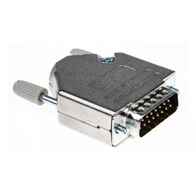 MHDTZK15-DB15P-K by MH Connectors - 15 WAY D-SUB HOOD DIE CAST TOP E