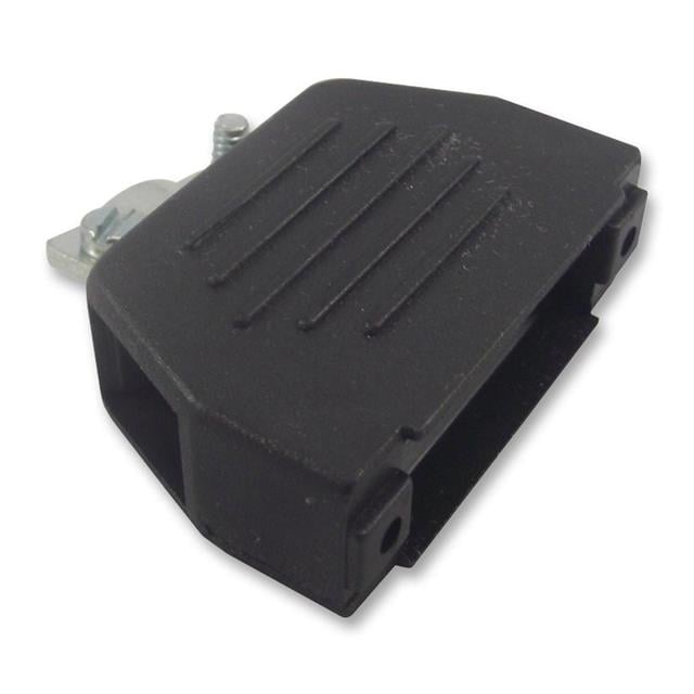 MHED-DS15OF-K by MH Connectors - 15 WAY D-SUB HOOD BLACK PLASTIC
