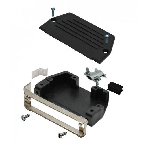 MHED-DS25S-K by MH Connectors - 25 WAY D-SUB HOOD BLACK PLASTIC