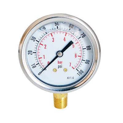 MPG-1P-4000-A-N by Anfield Industries - PRESSURE GAUGE, 4000 PSI, 1/4 NP