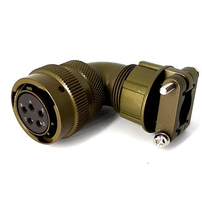 MSW08E14-5S-SR by Milspecwest, LLC - RIGHT ANGLE CABLE PLUG, WITH STR