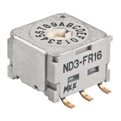 ND3FR16P by NKK Switches - SWITCH ROTARY DIP HEX 100MA 5V