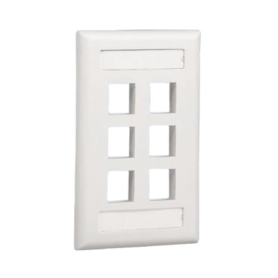 NK6FIGY by Panduit Corp - FACEPLATE SNGL GANG 6PORT IVORY