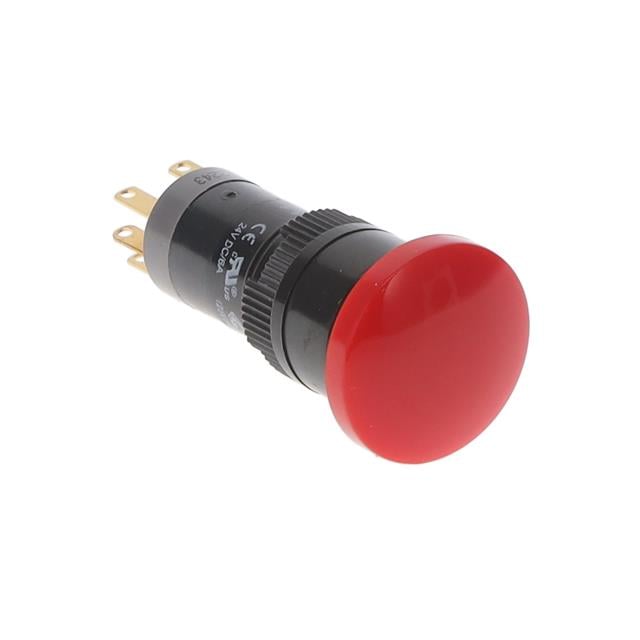 P16OAR10RED by E-Switch - PUSH SWITCH BUTTON SPDT 8A 125V