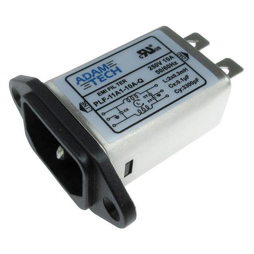 PLF-11A1-10A-Q by Adam Tech - EMI/RF LINE FILTER, 115/250VAC 1